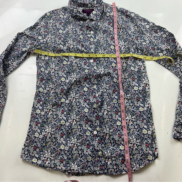 J.Crew women’s blue floral button down shirt 0 L54-2 - Picture 4 of 5